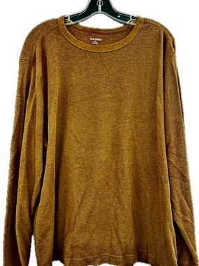 Old Navy Men’s XXL Rust Waffle Knit Thermal Crew Neck Long Sleeve Shirt